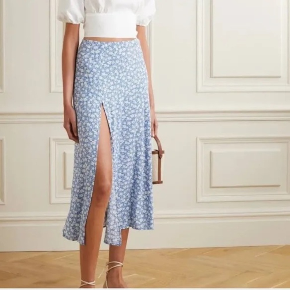 Reformation Zoe Side Slit Midi Skirt